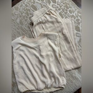 ISH Cream Sleeveless Top and Pants Set